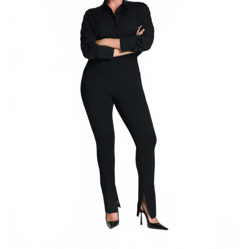 SPANX Black Kick Flare Ponte Pants Stretch Pull-On Work Pants,‎ XL NWOT